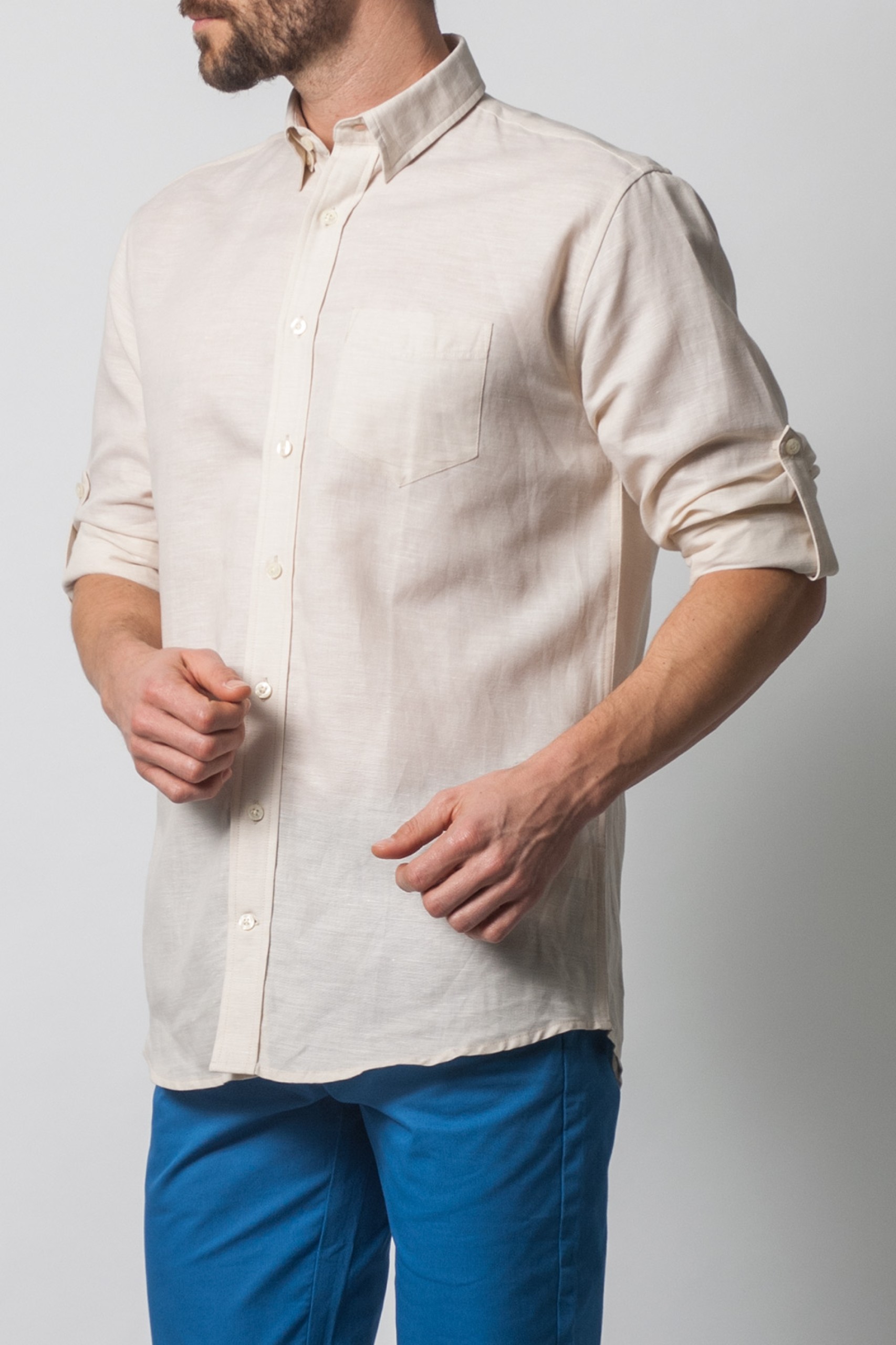 Camisa de lino regular fit
