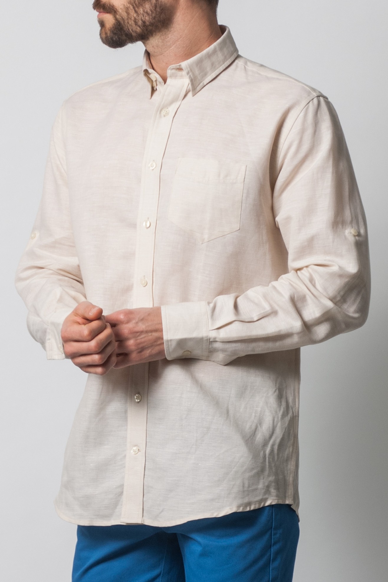 Camisa linho regular fit