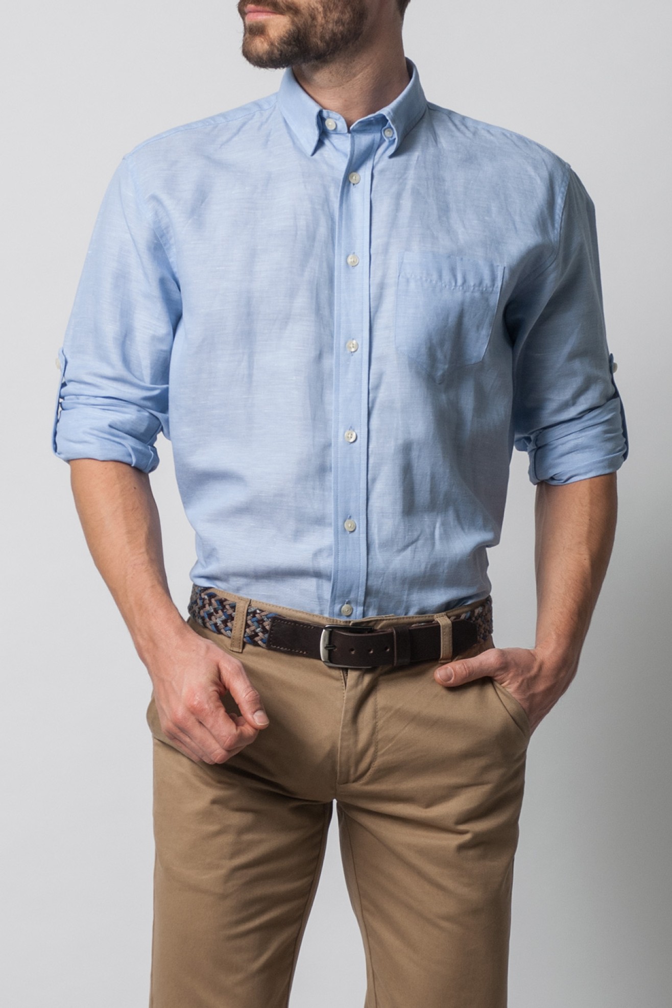 Camisa linho regular fit