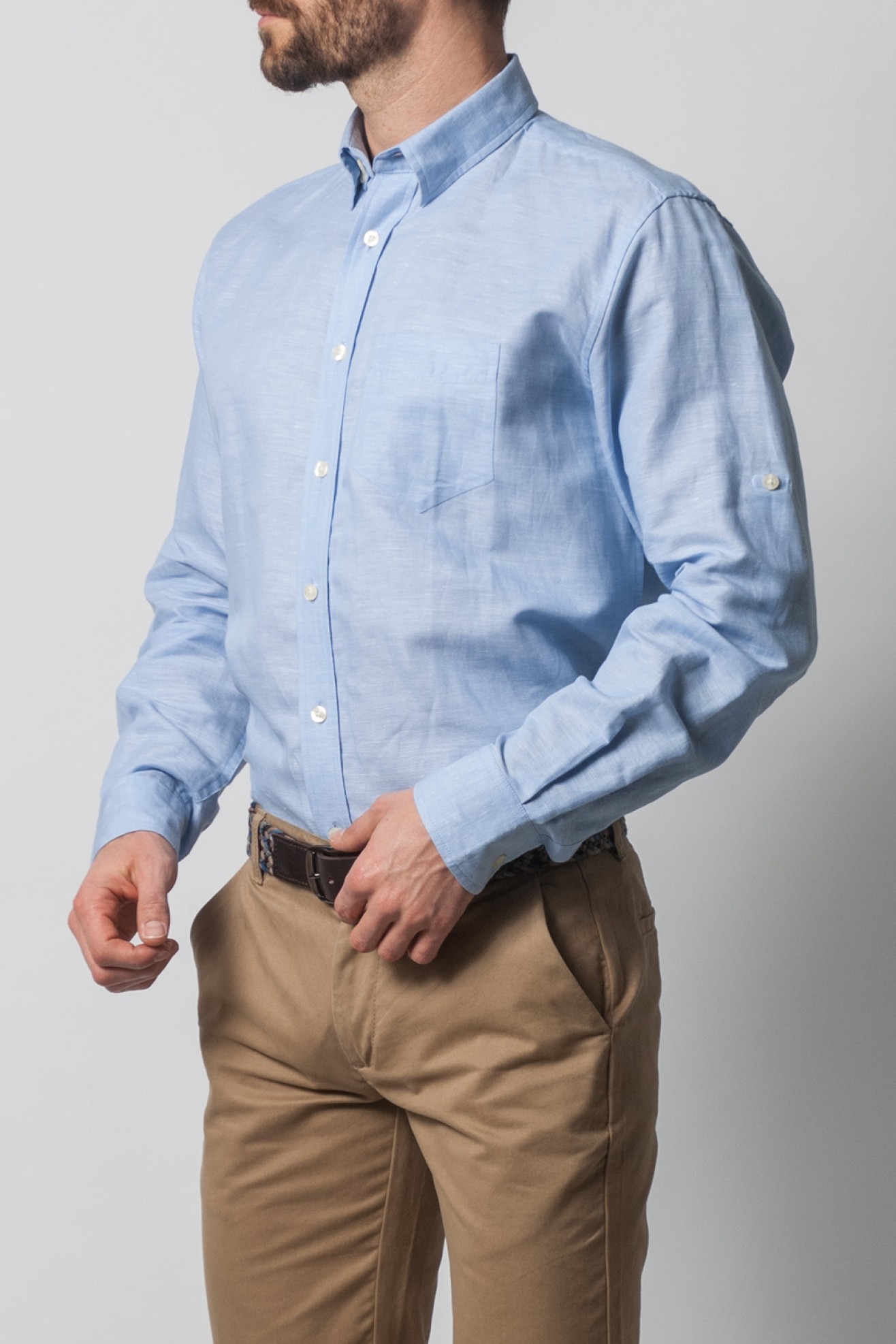 Camisa linho regular fit