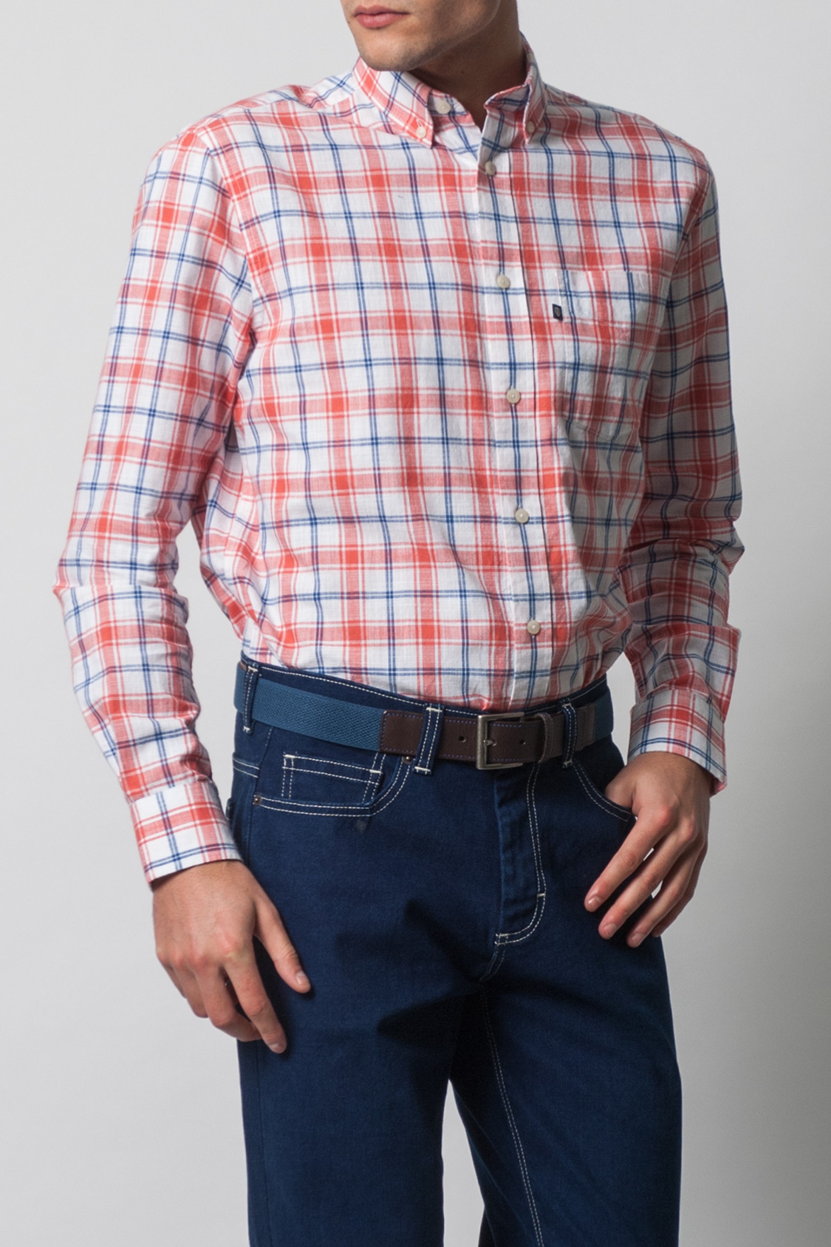 Camisa regular fit a cuadros