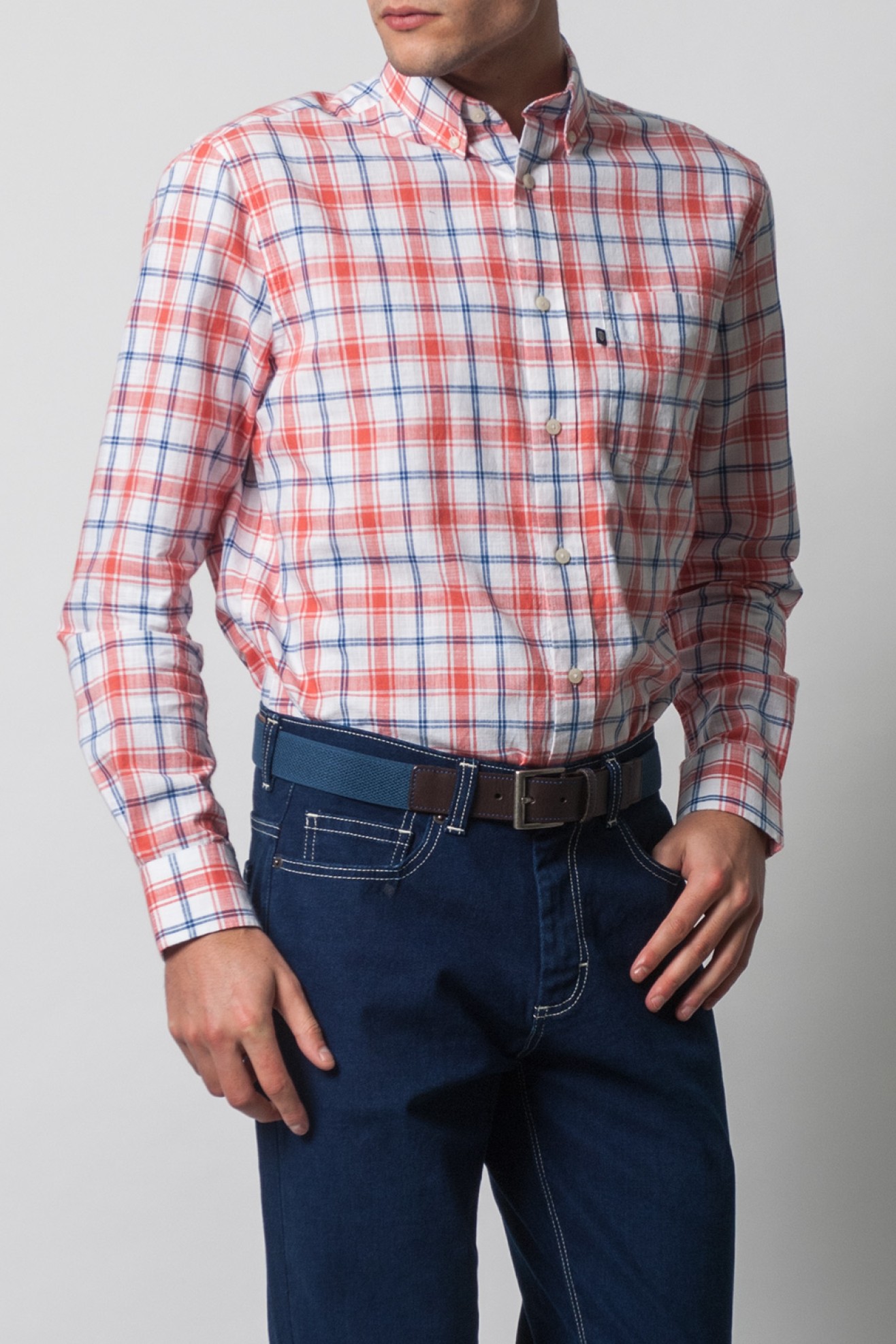 Camisa regular fit a cuadros