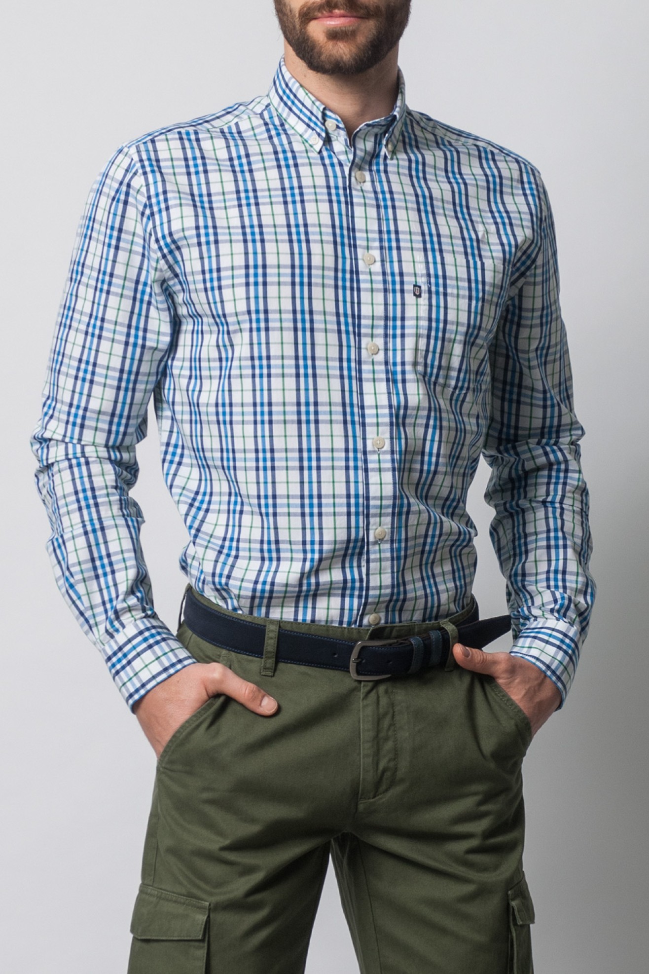 Camisa regular fit a cuadros