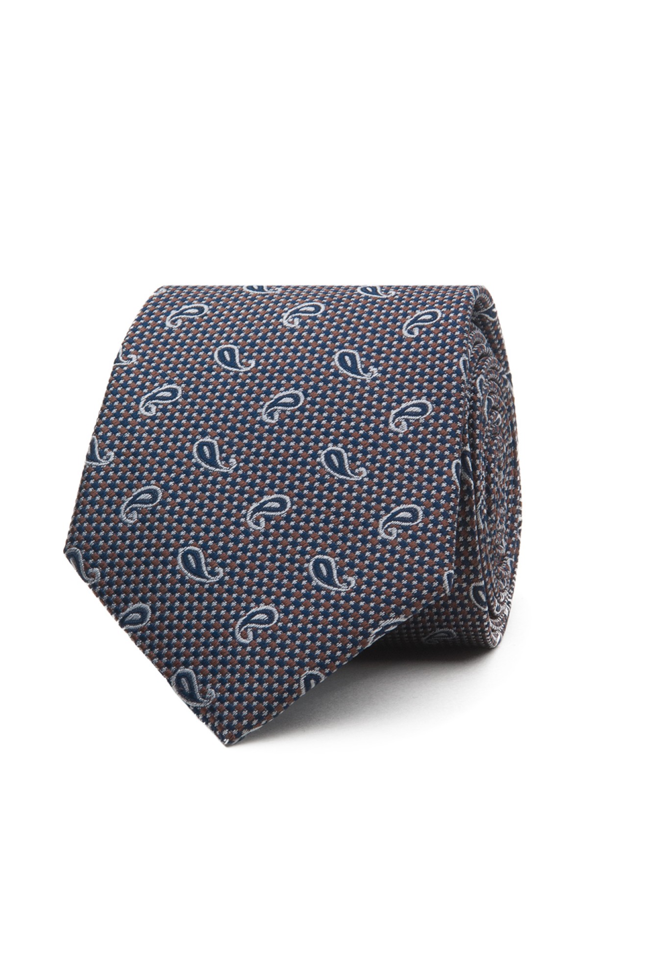Corbata de seda con estampado de cornucopias