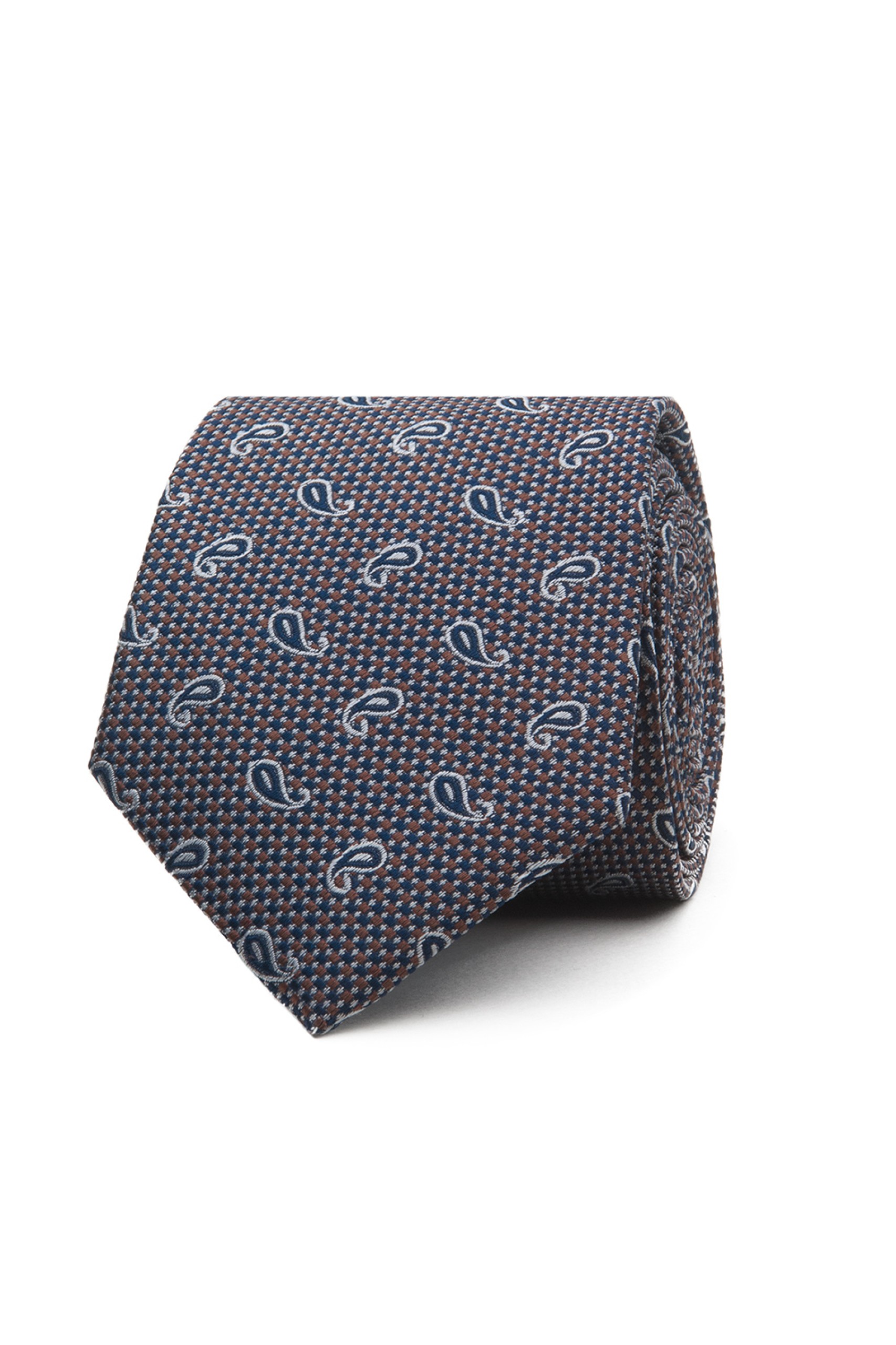 Corbata de seda con estampado de cornucopias