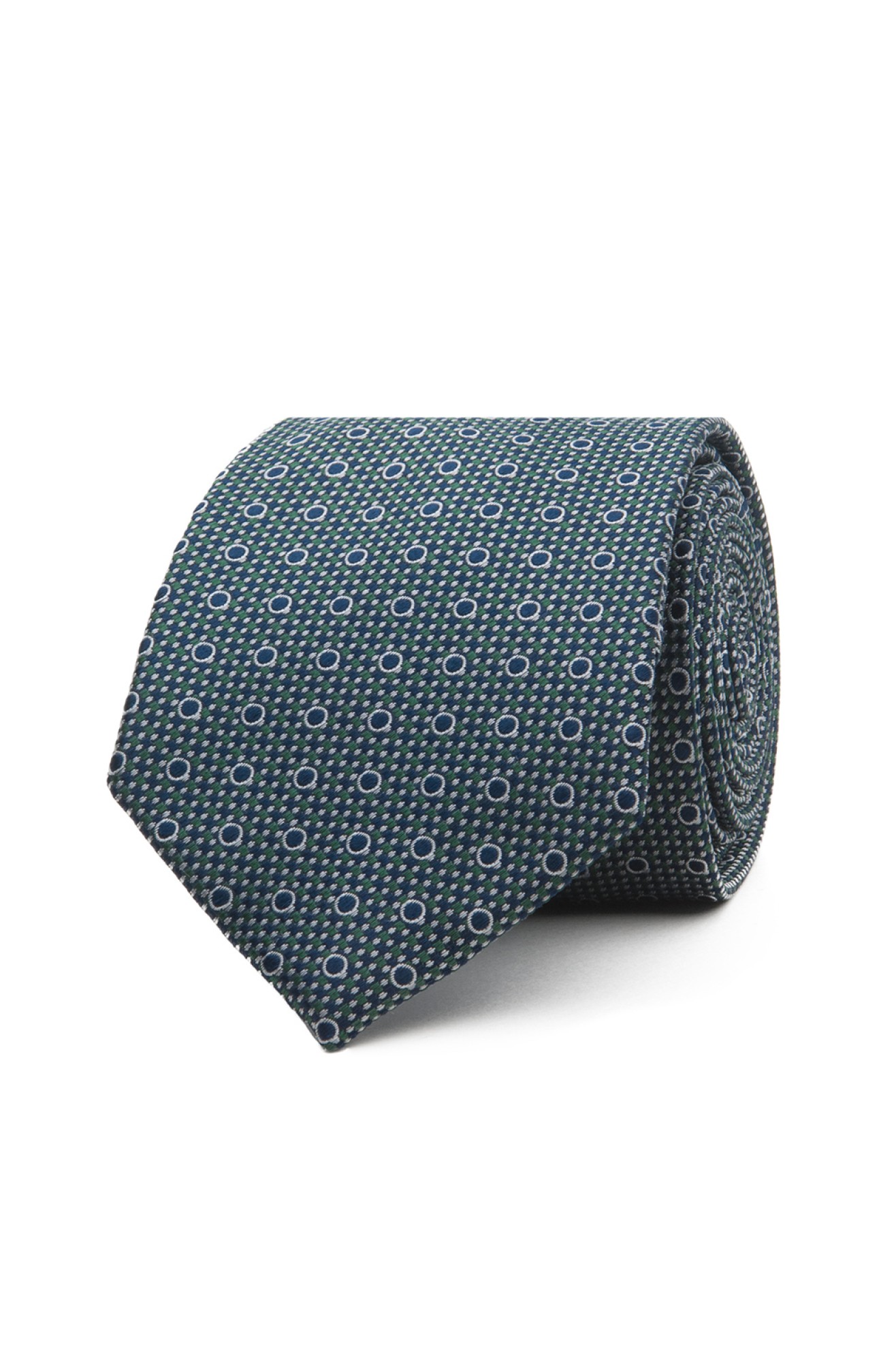 Corbata de seda texturizada con lunares 