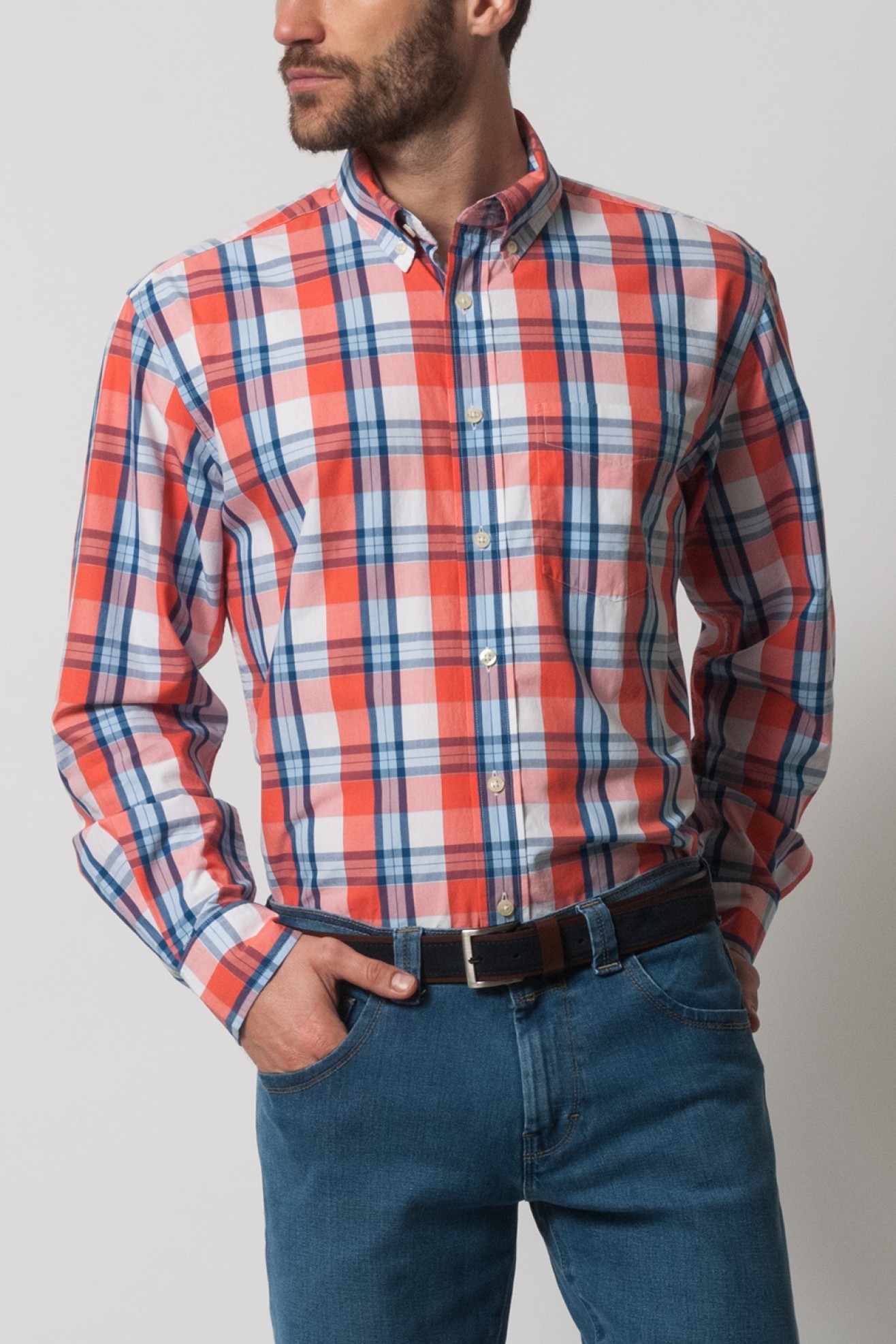 Camisa a cuadros de corte regular