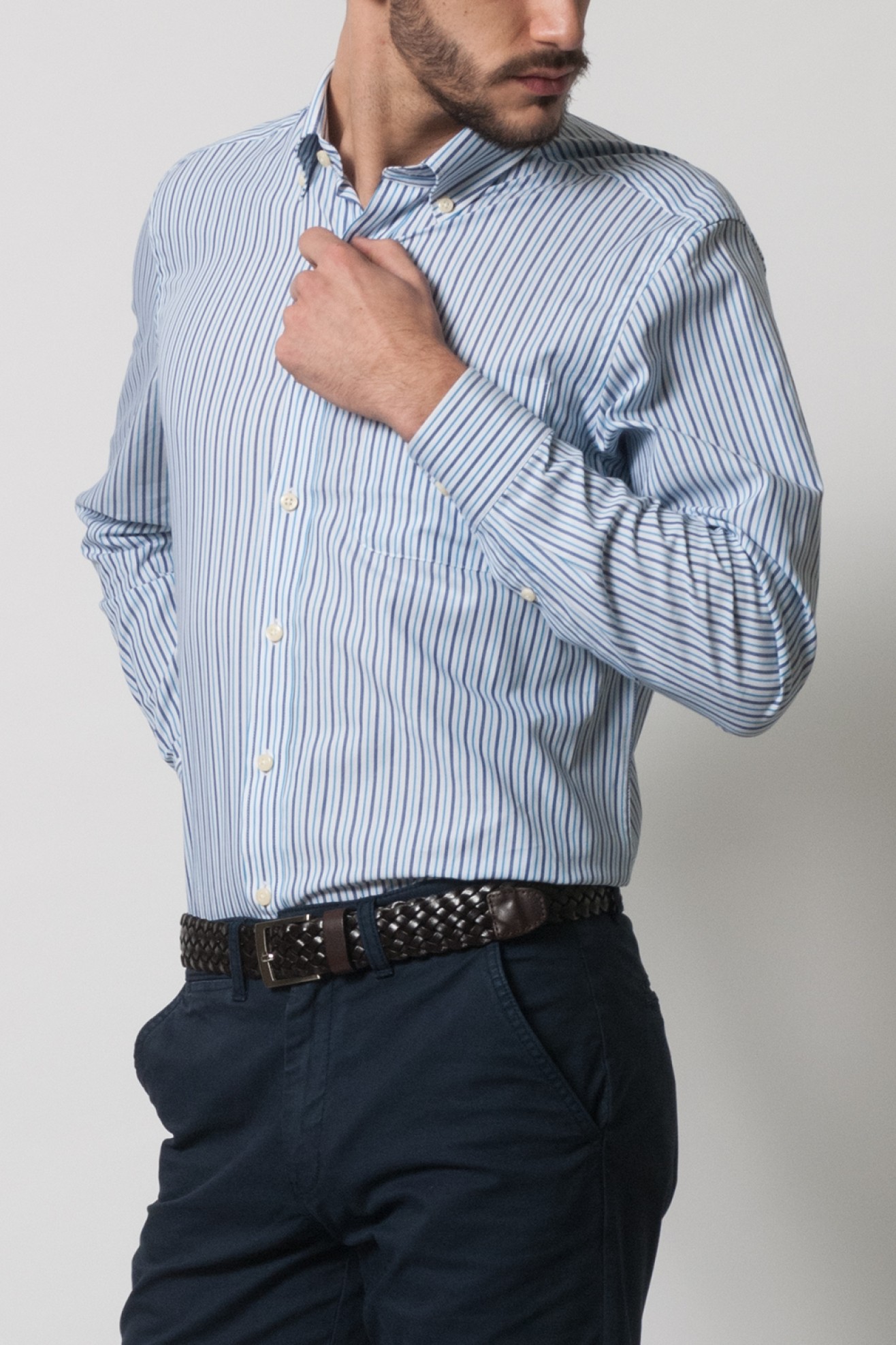Camisa s riscas regular fit