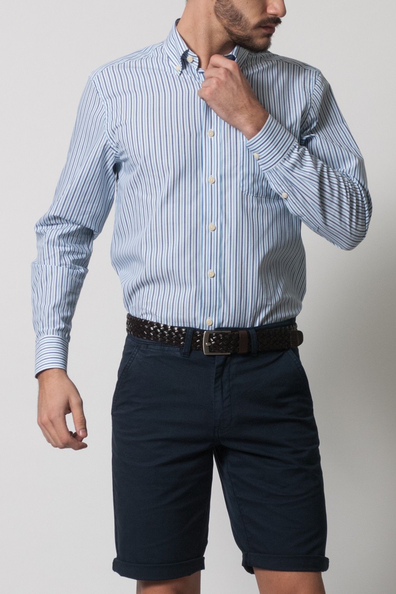 Camisa s riscas regular fit