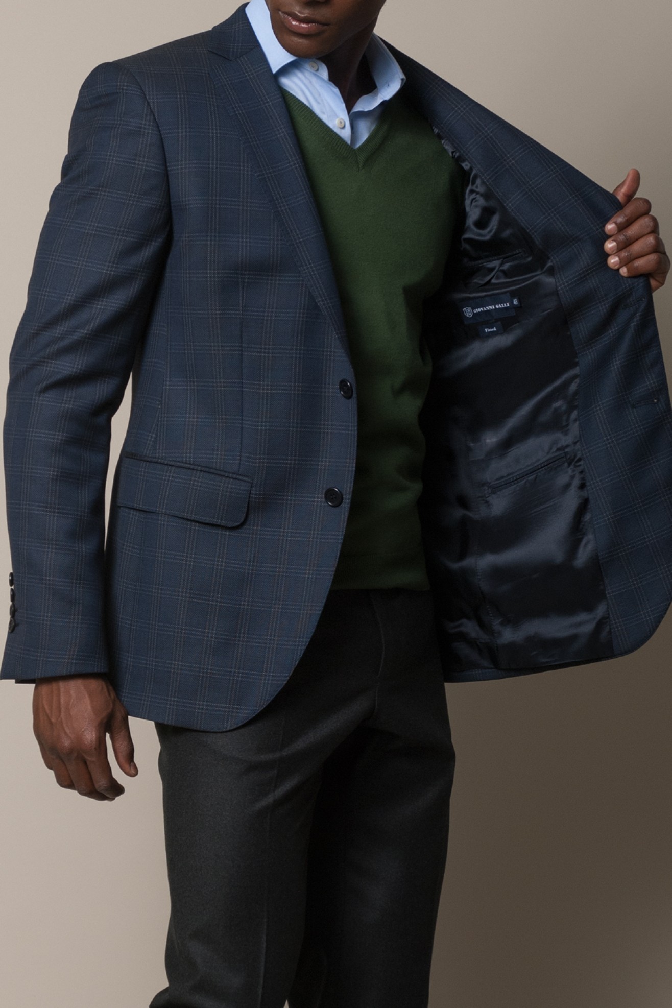 Blazer slim fit a cuadros