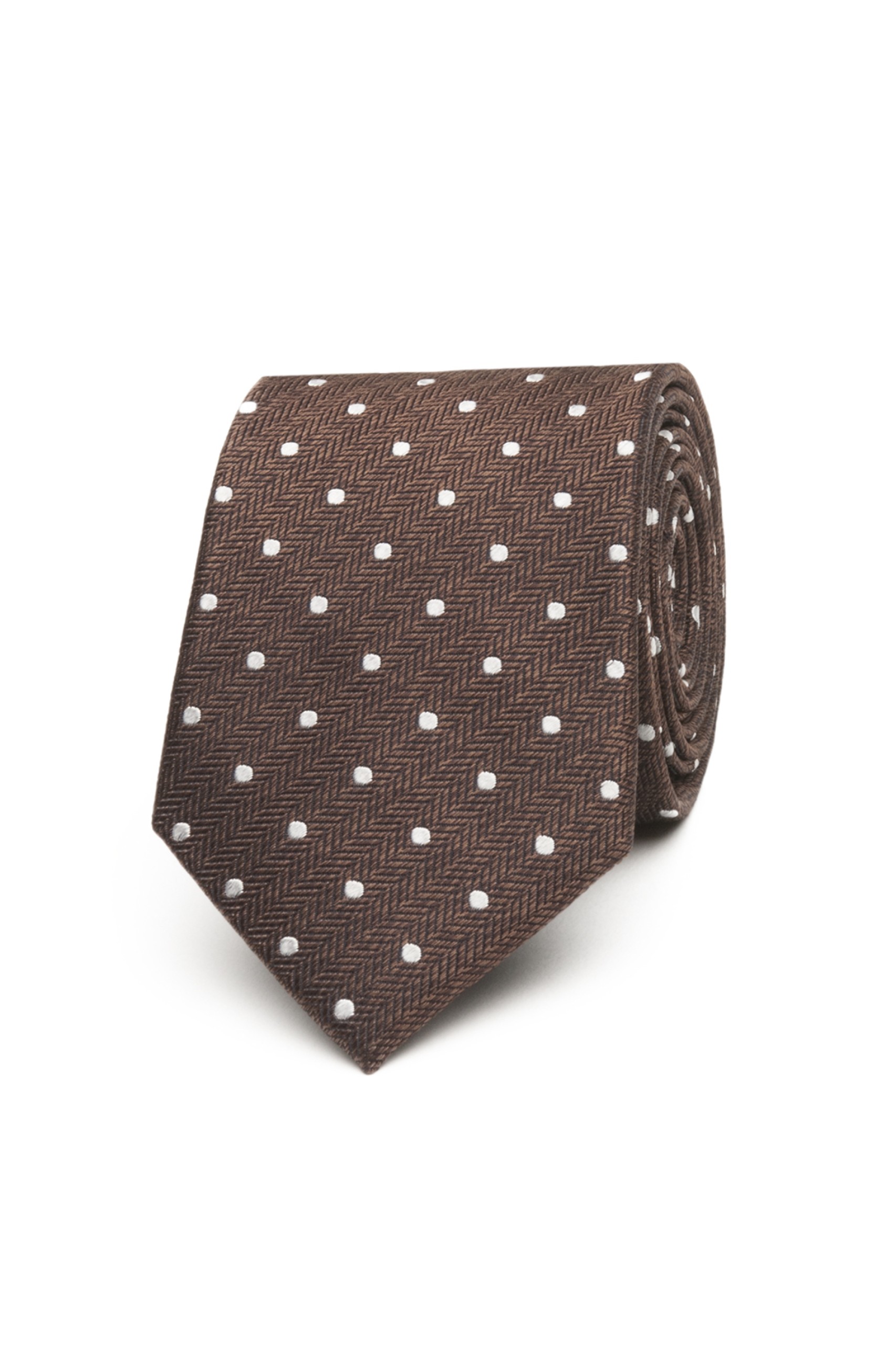 Corbata de seda texturizada con lunares