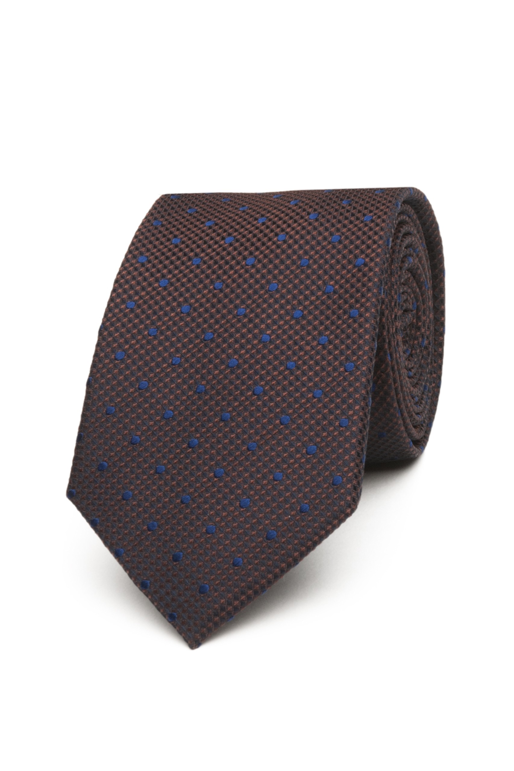 Corbata de seda texturizada con lunares