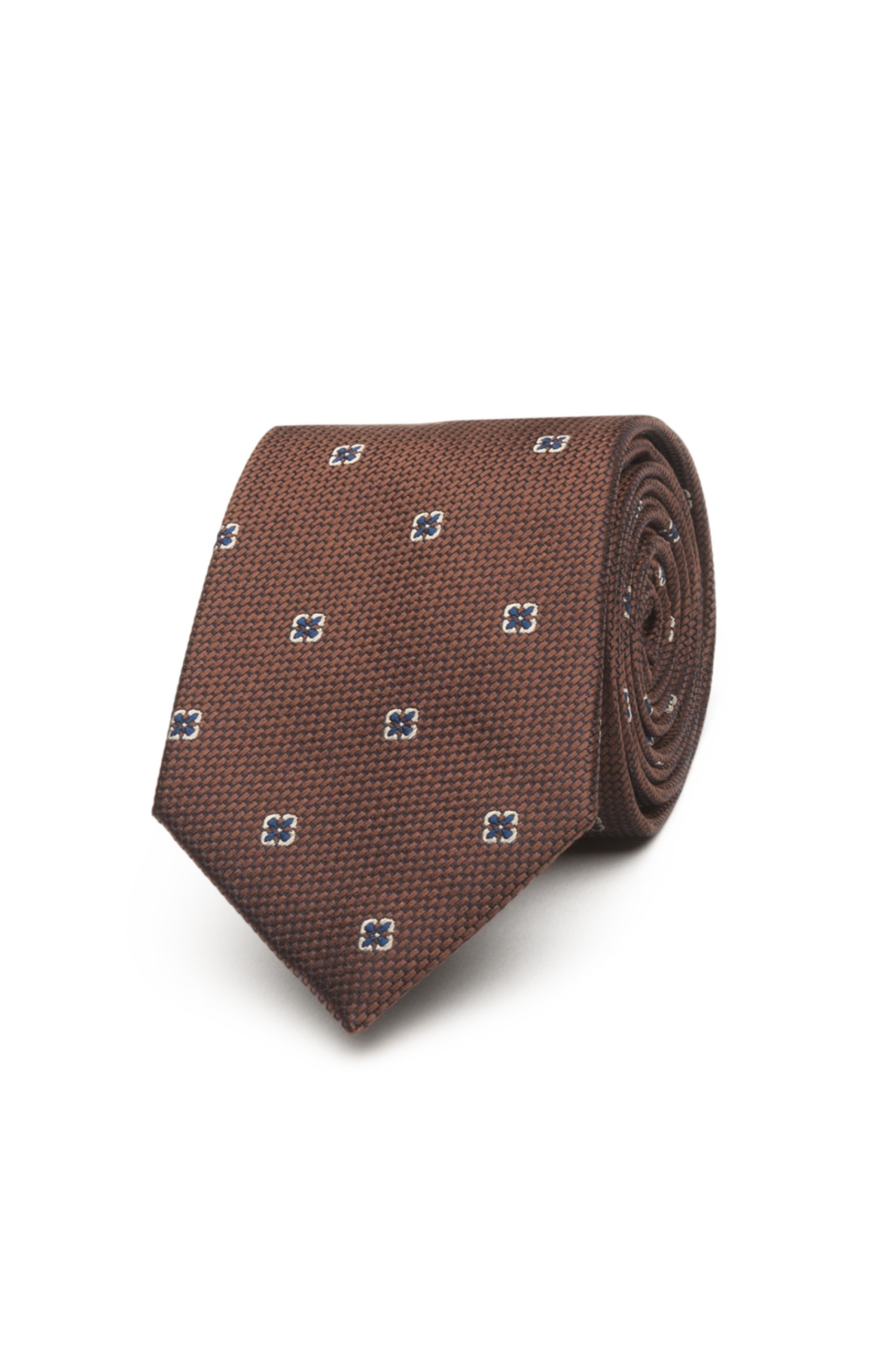 Corbata de seda con estampado de flores