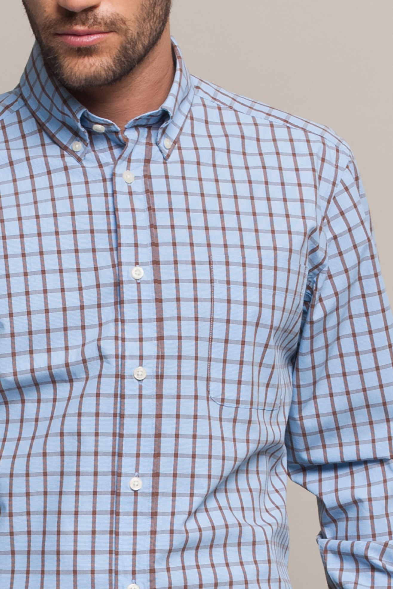 Camisa regular fit a cuadros