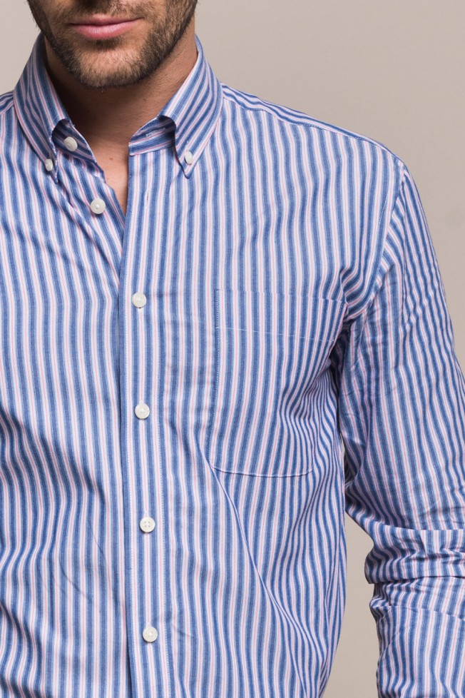 Camisa s riscas slim fit