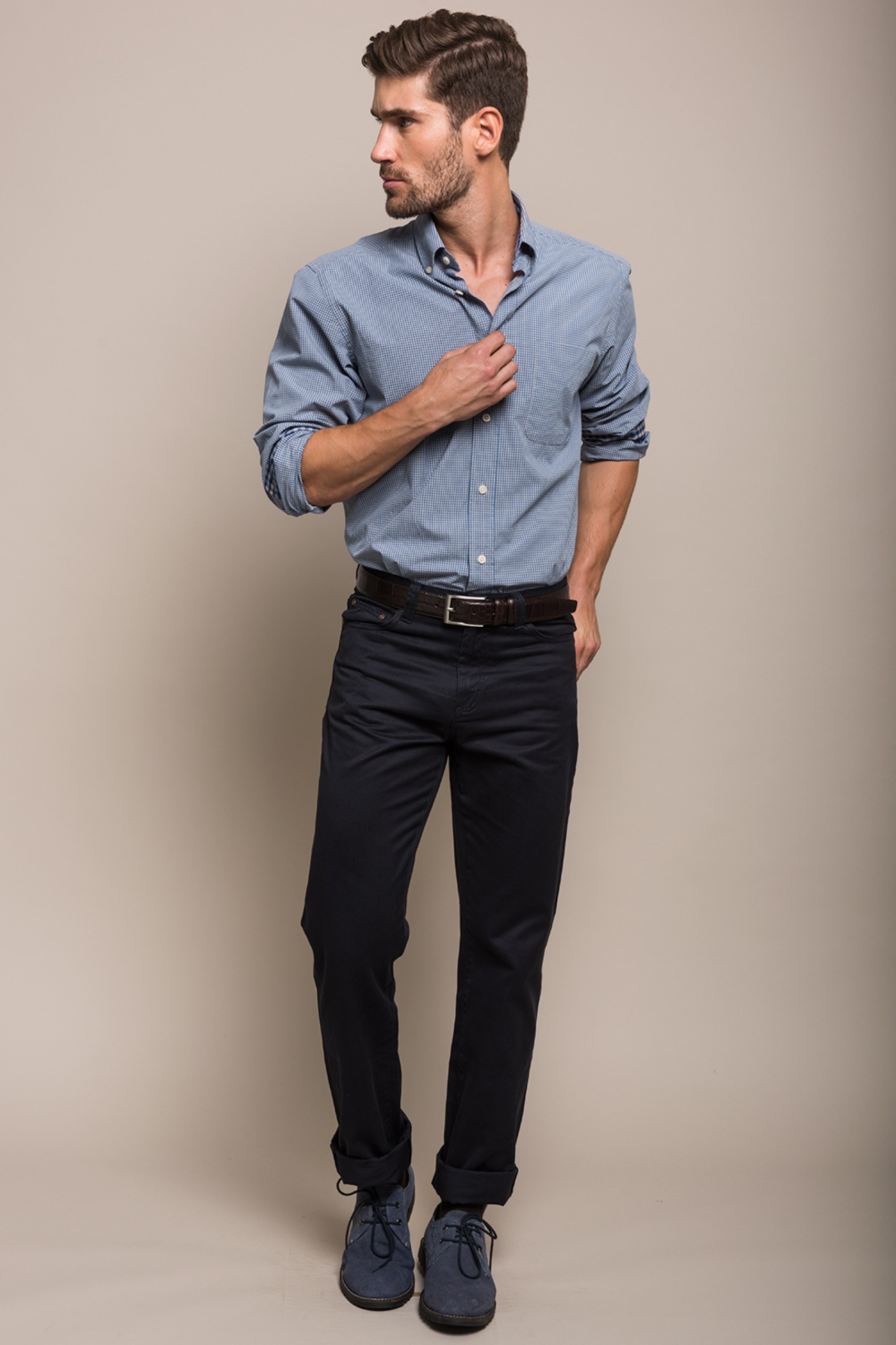 Pantalón de sarga con 5 bolsillos