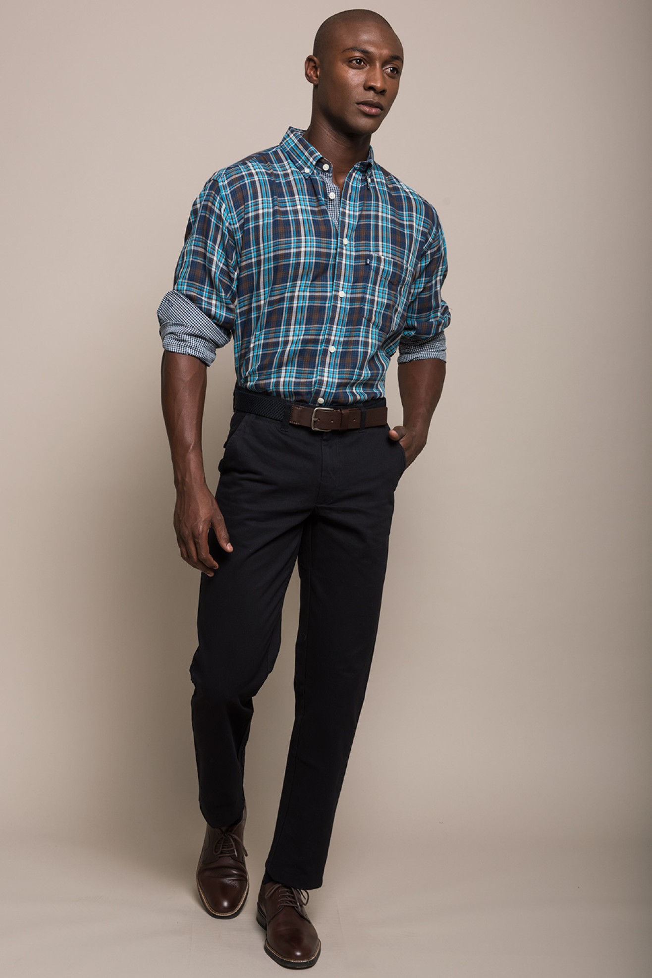 Pantalones de sarga de algodón