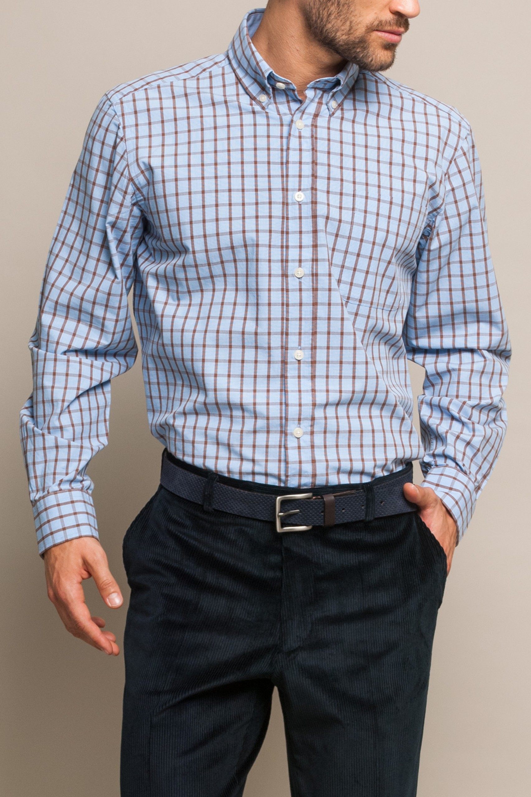 Camisa regular fit a cuadros