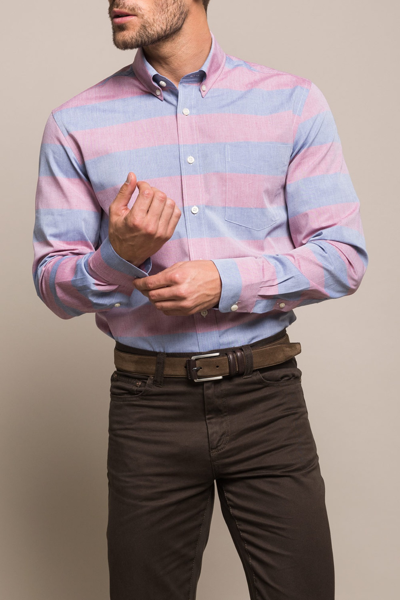 Camisa s riscas slim fit