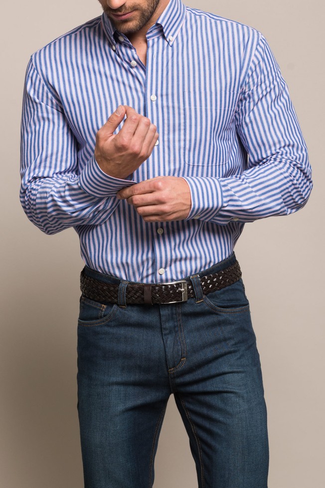 Camisa s riscas slim fit