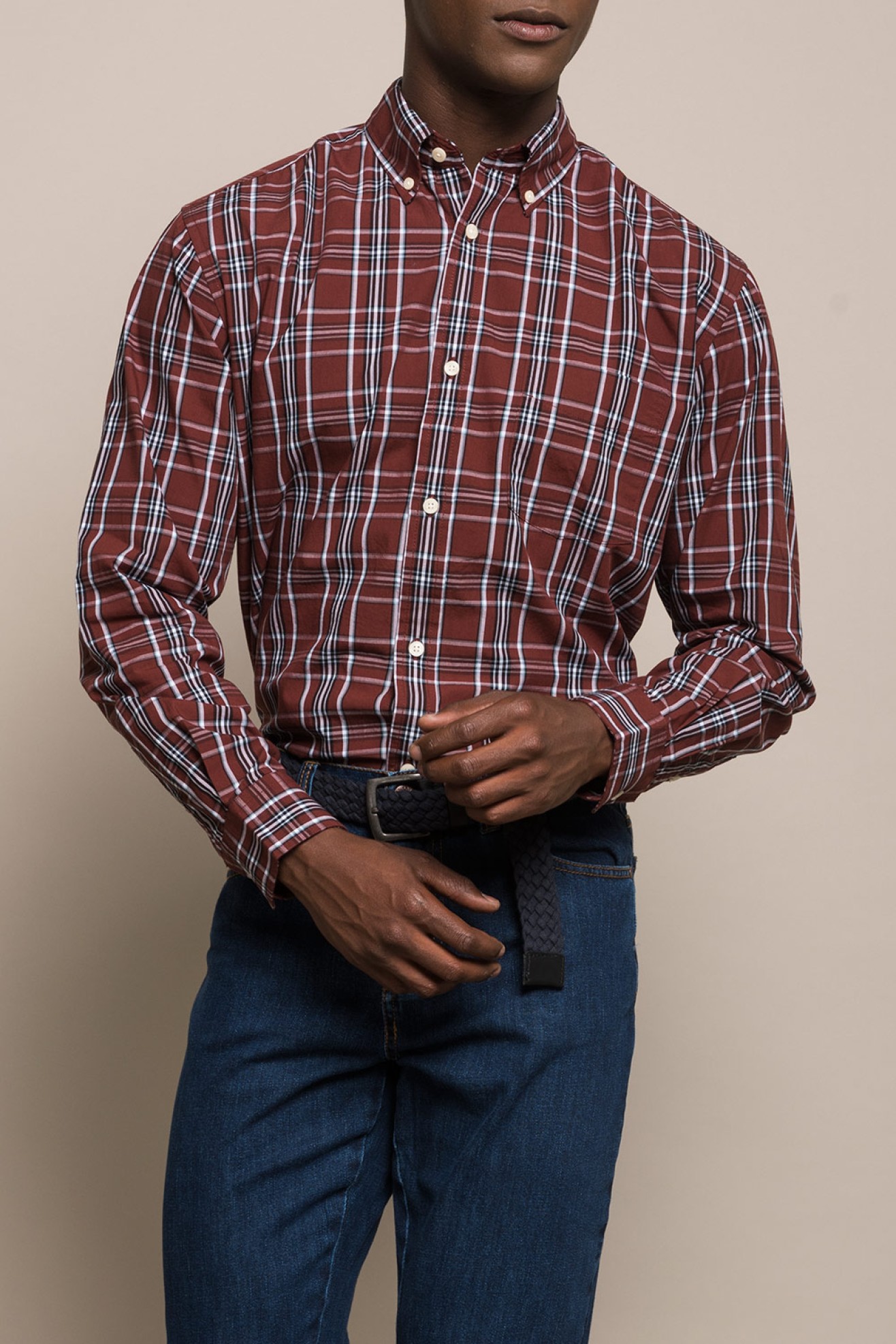 Camisa regular fit a cuadros