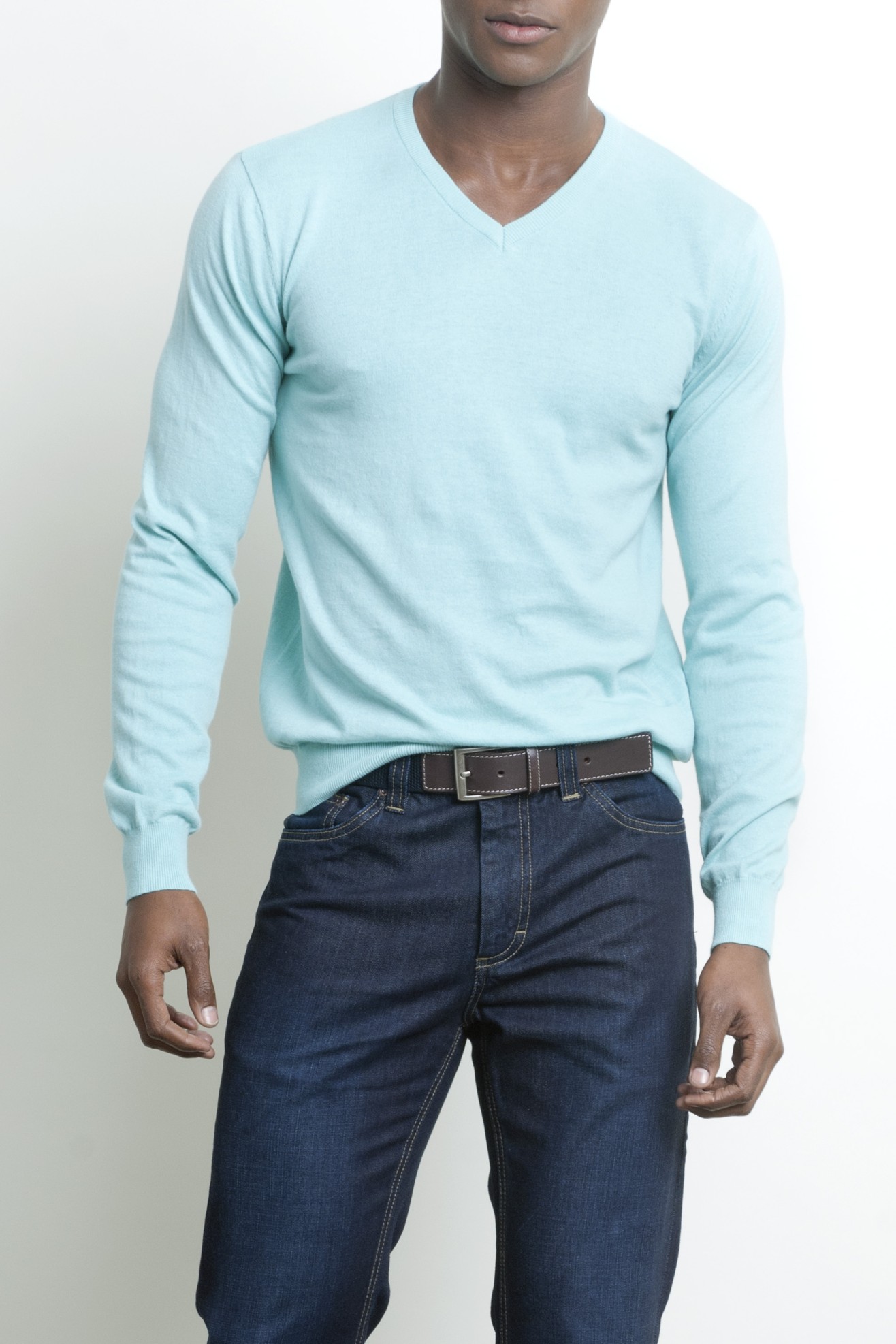 Pullover com decote em V