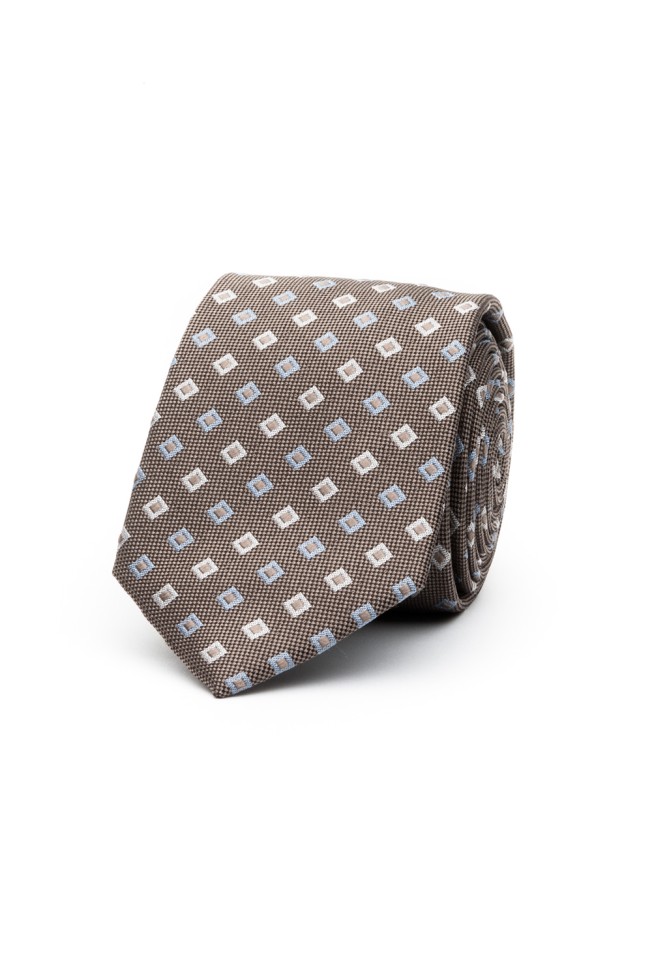 Corbata de seda con motivo de cuadros