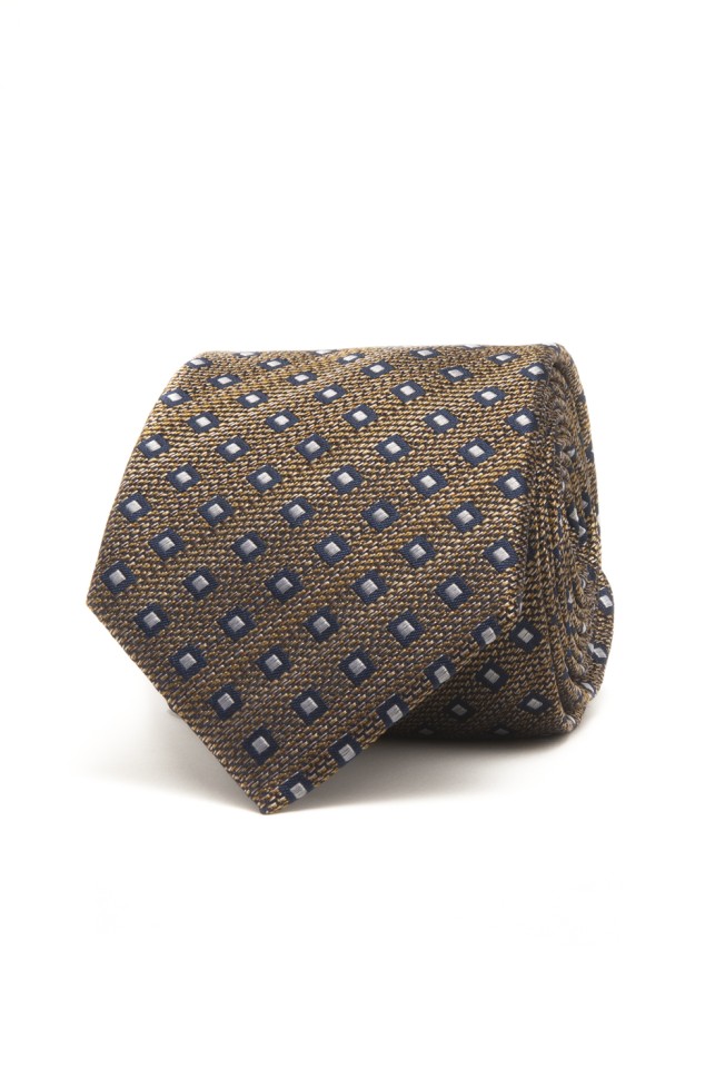 Corbata de seda con motivo de cuadros 