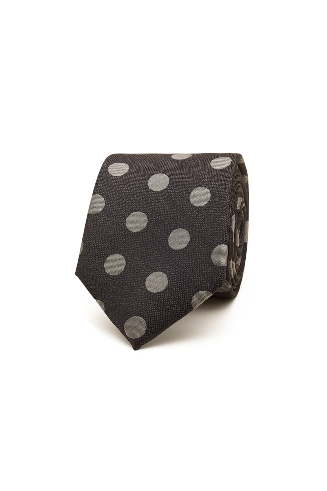 Corbata de seda con lunares 