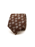 Corbata de seda con estampado de flores