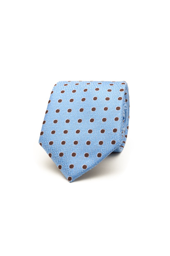 Corbata de seda con lunares