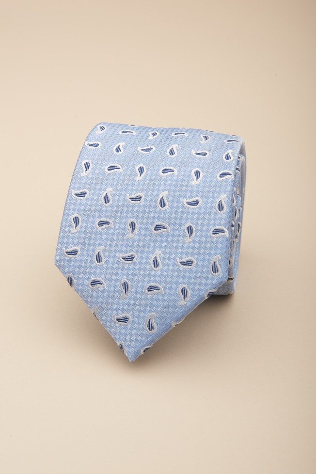 Corbata de seda con estampado de cornucopia