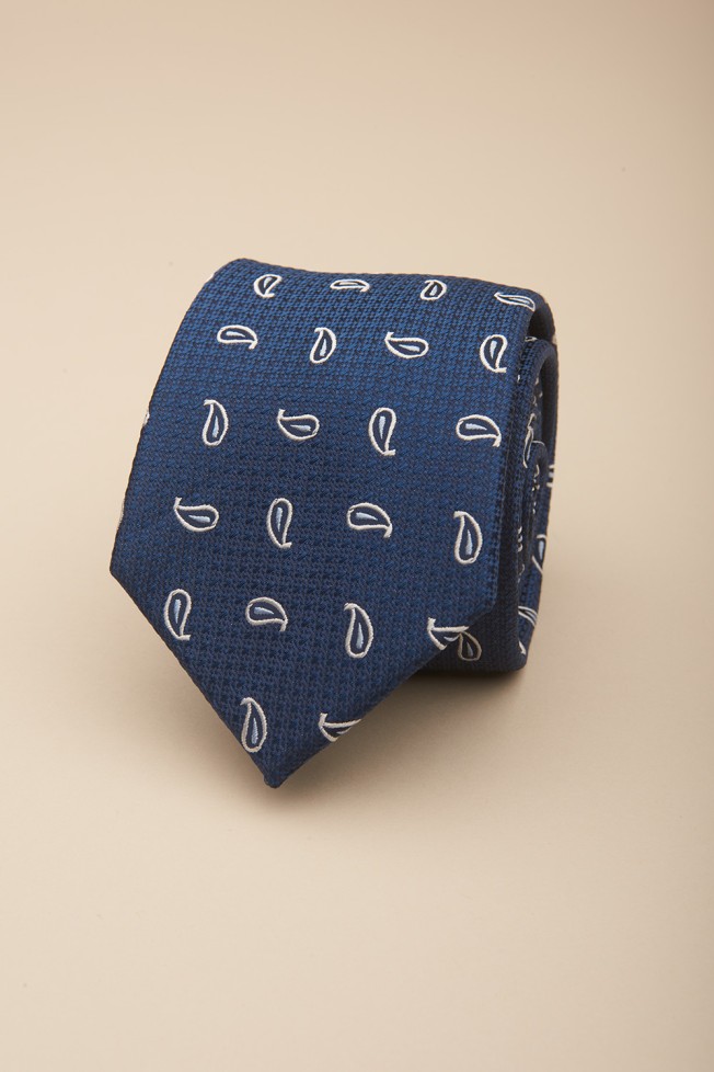 Corbata de seda con estampado cornucopia