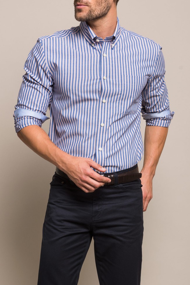 Camisa s riscas slim fit