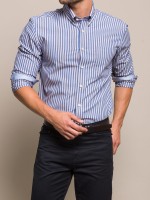 Camisa s riscas slim fit