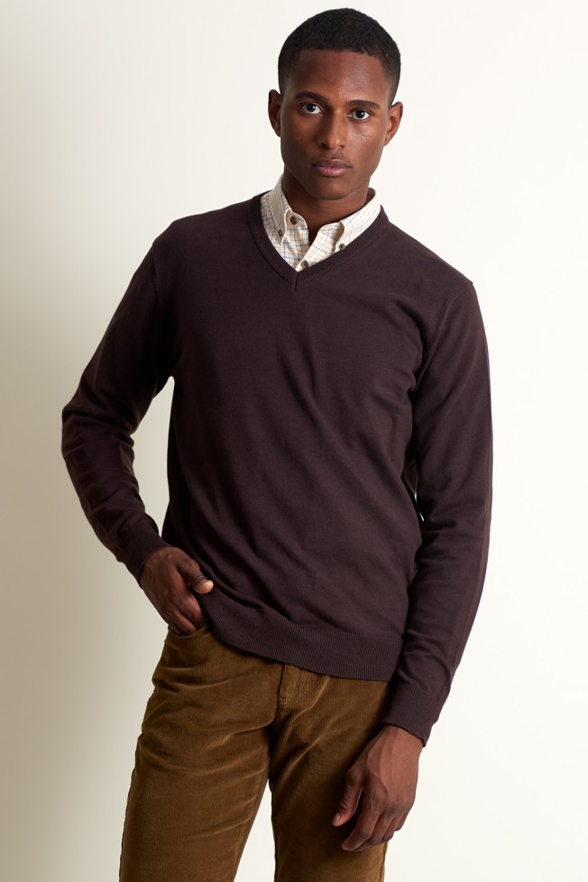 Pullover com decote em V