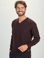 Pullover com decote em V