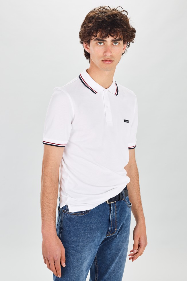 Polo piqu com riscas