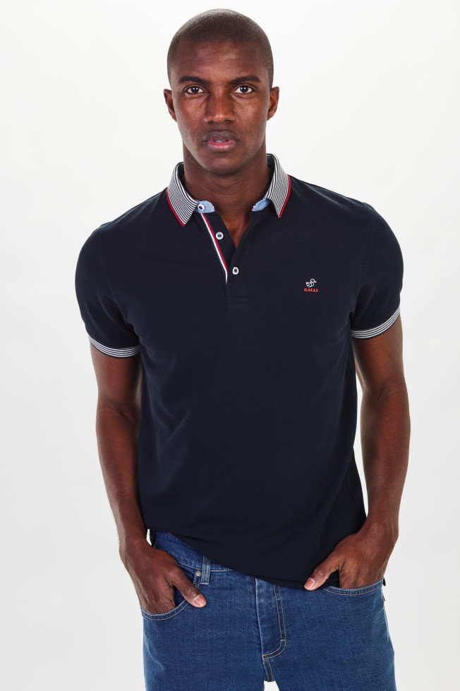 Polo piqu com riscas