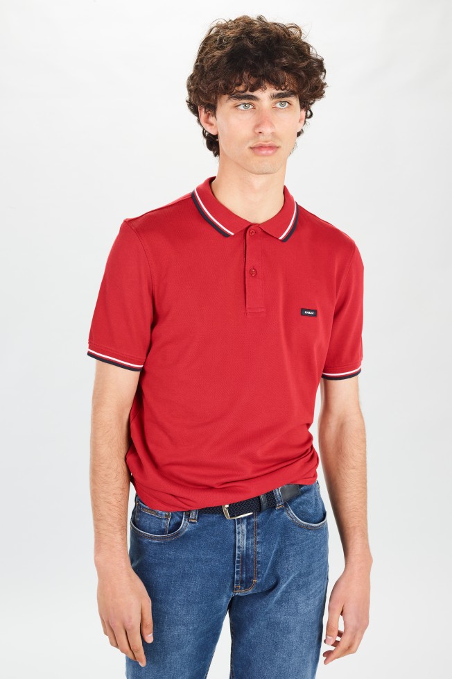 Polo piqu com riscas