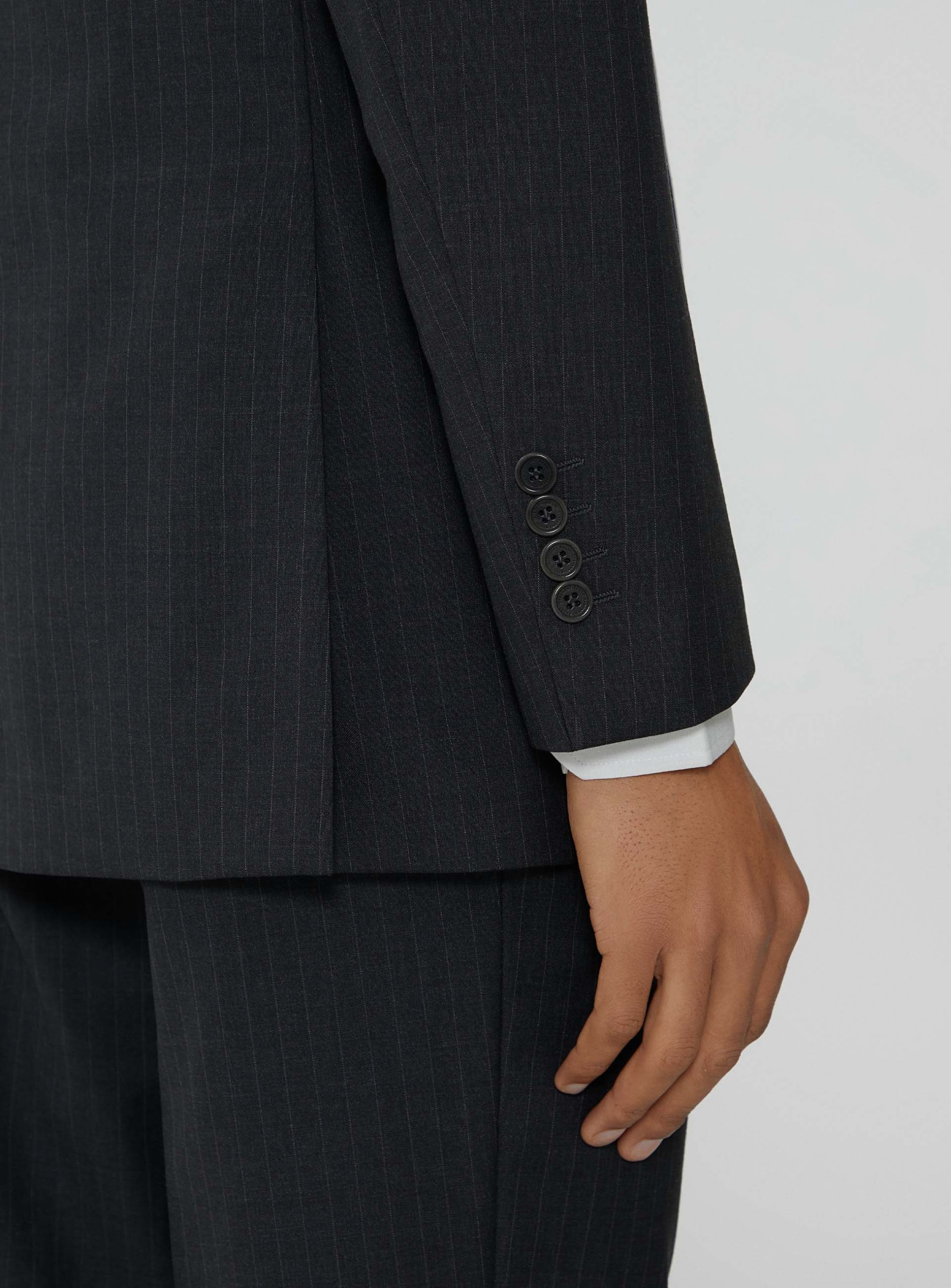 Fato tailored fit de riscas