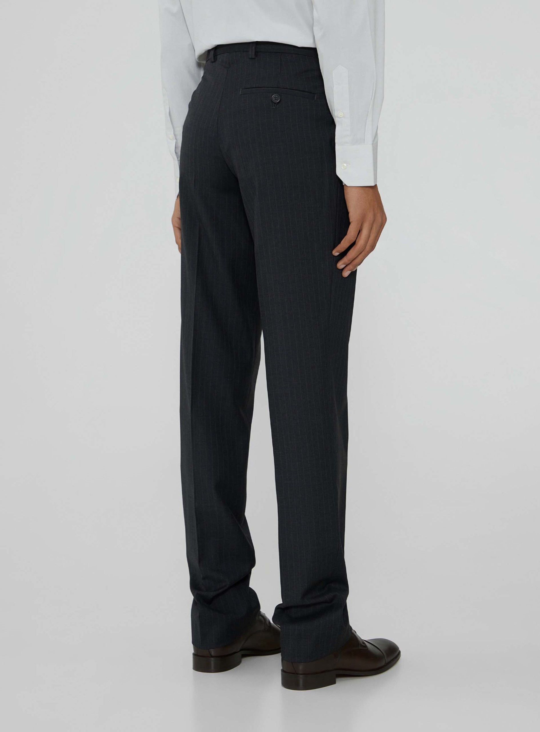 Fato tailored fit de riscas