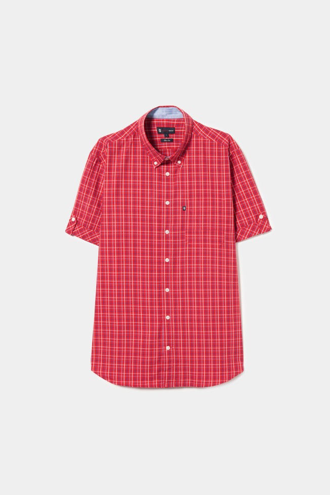 Camisa slim fit manga curta