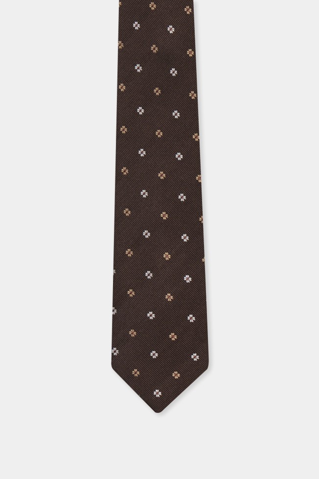 Corbata de seda con flores