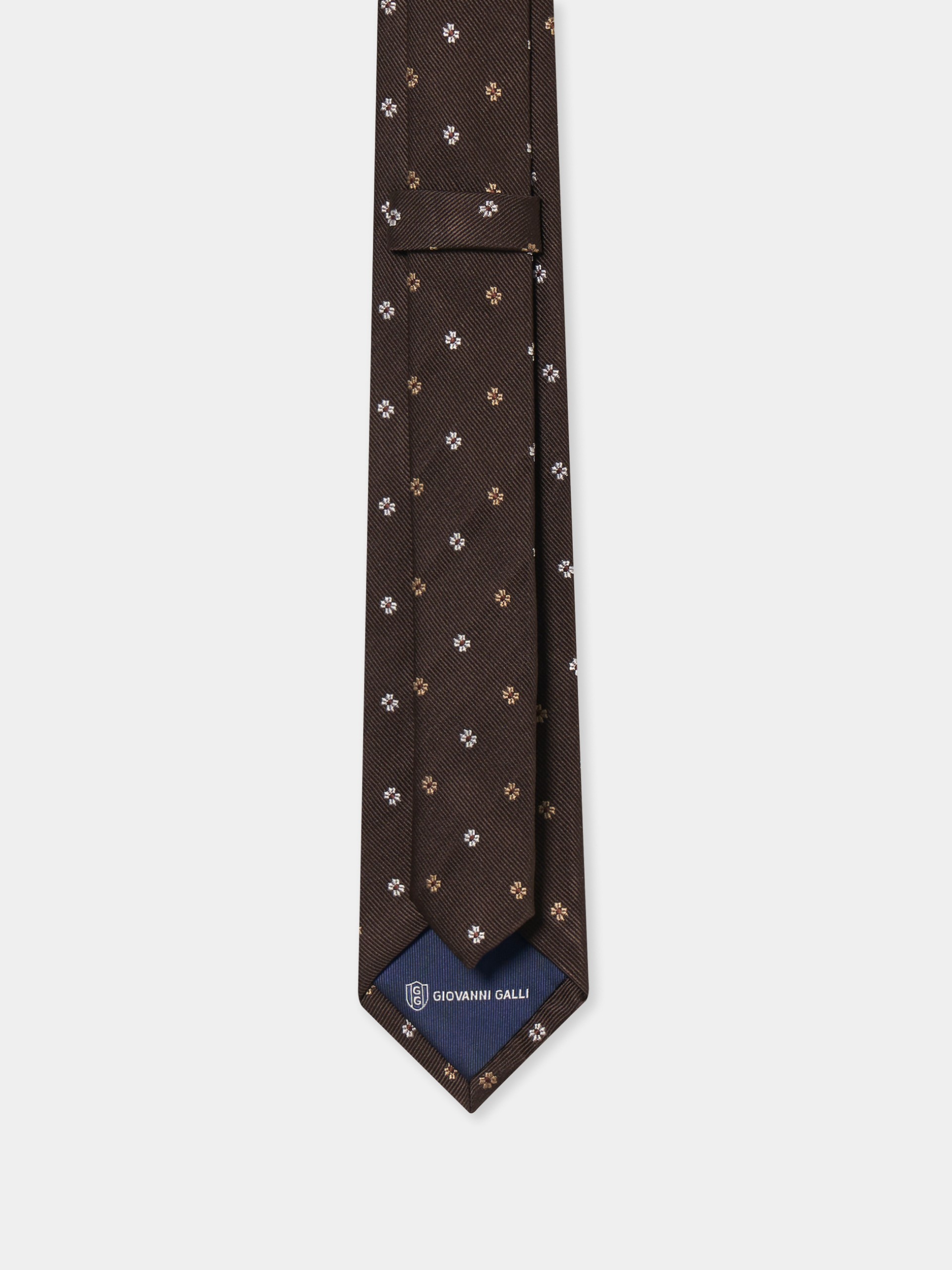 Corbata de seda con flores