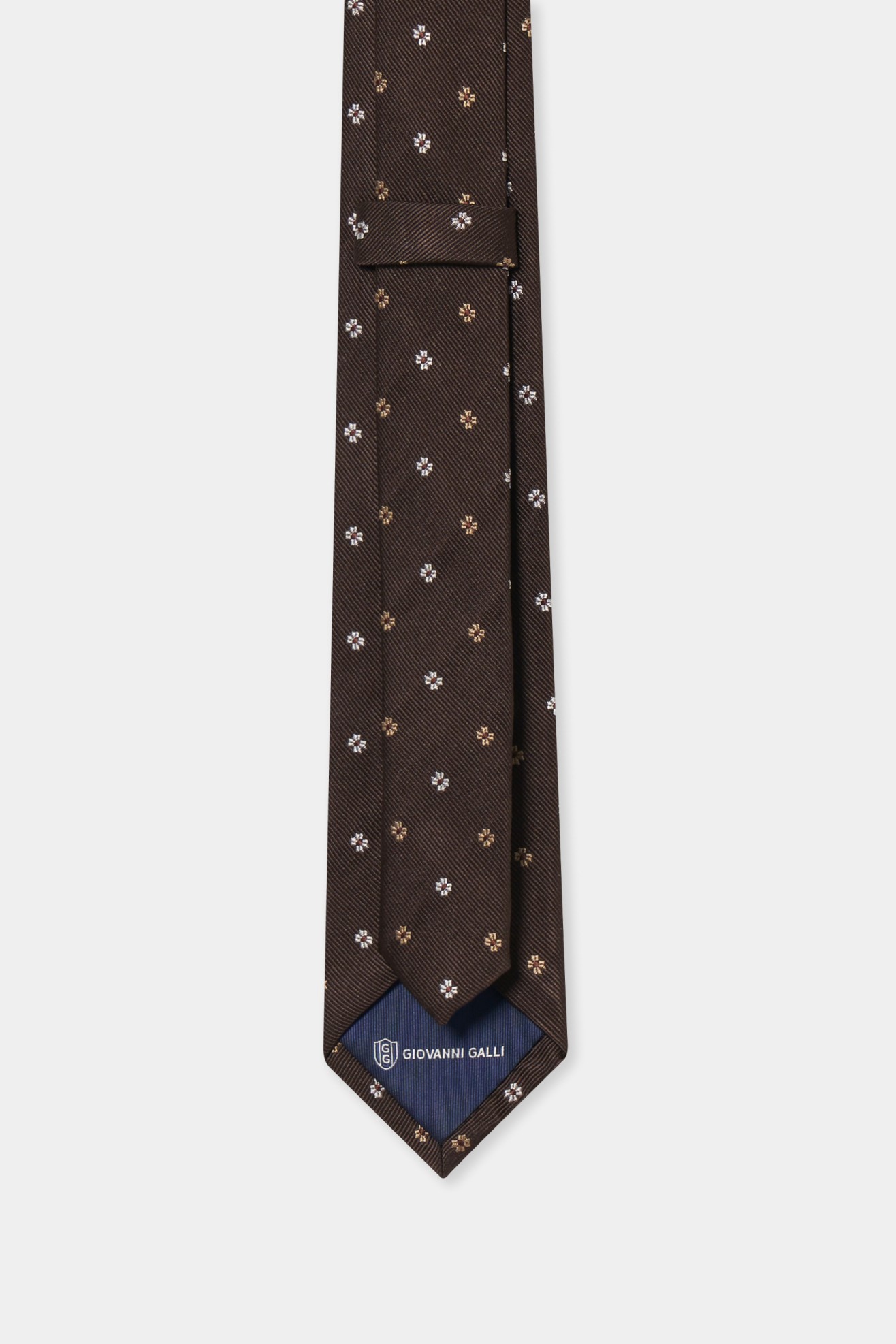 Gravata de seda com flores