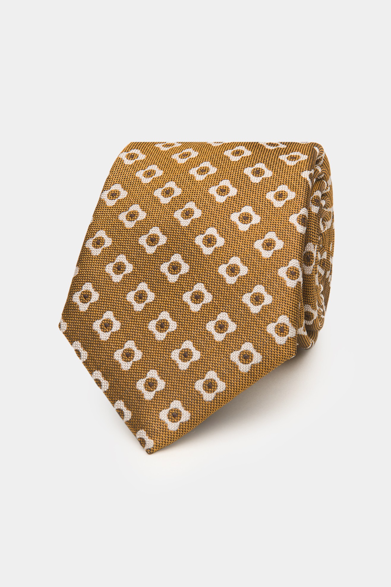 Corbata de seda con estampado de flores