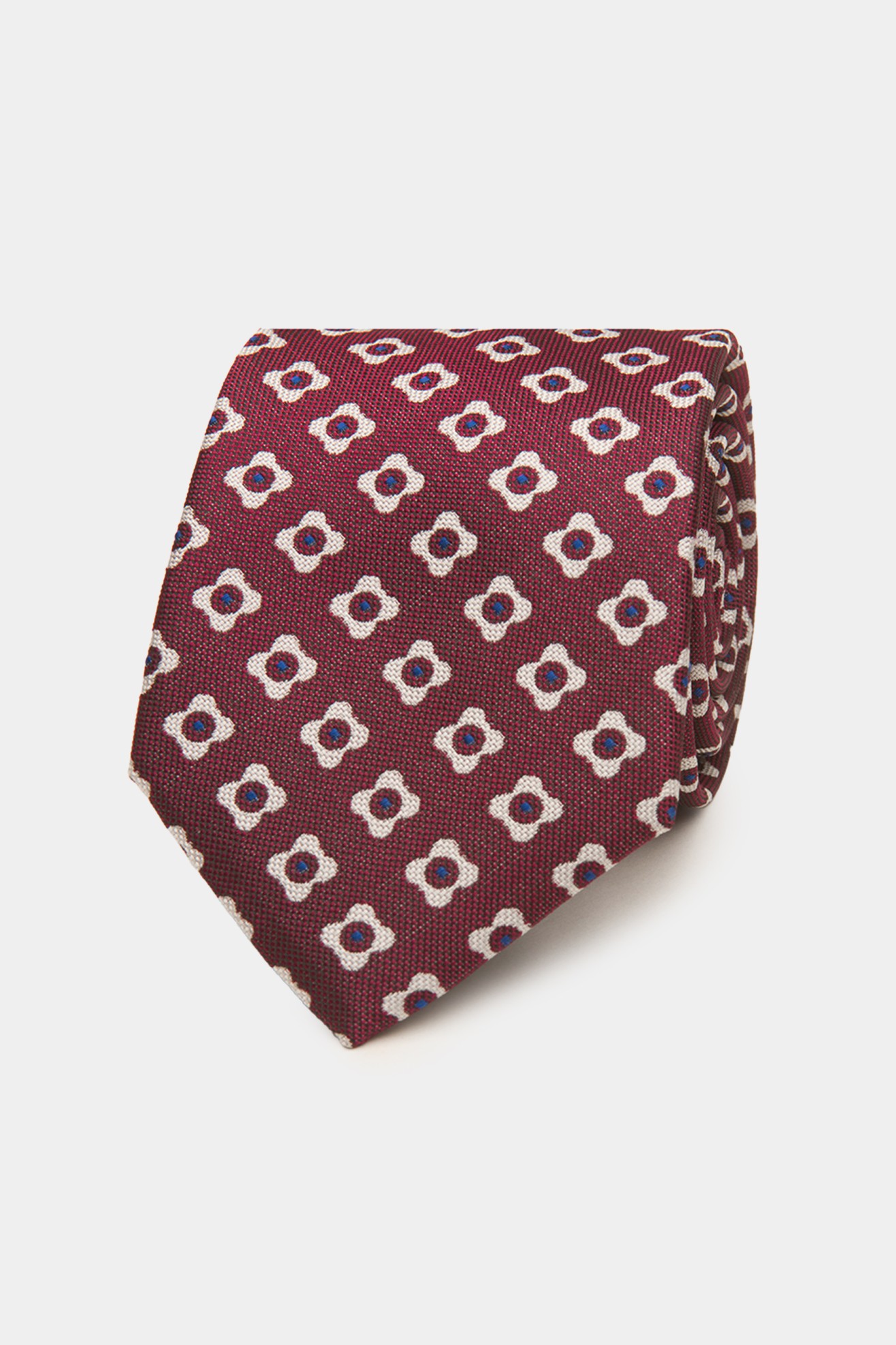 Corbata de seda con estampado de flores 