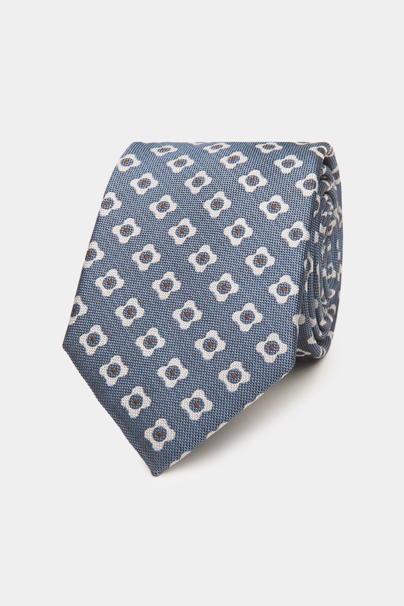 Corbata de seda con estampado de flores