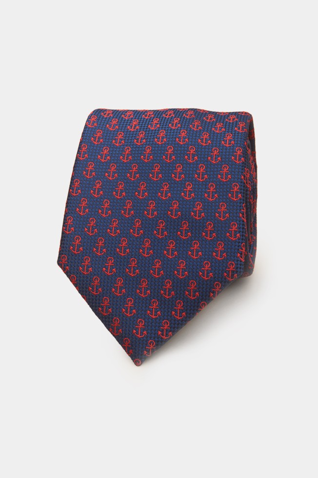 Corbata con textura de anclas